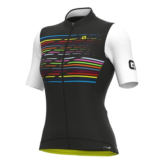 ALE Maglia Alé PRS Logo Manica Corta Nero Bianco Multicolor Donna
