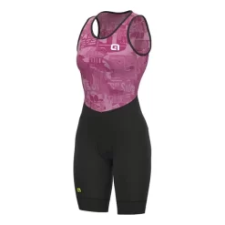 Body Integrale L Alé R-EV1 Velocity Integrato Corto Nero Rosa Donna