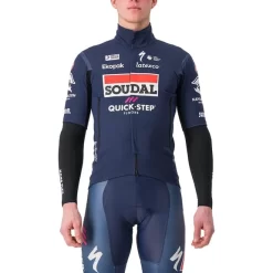 Castelli Maglia Soudal Quick-Step 2023 Gabba RoS 2 Rosso Corsa Manica Corta Blu Scuro