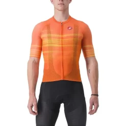 Maglia Castelli Climber's 3.0 SL2 Rosso Corsa Manica Corta Arancio