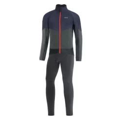 Completo Gore Wear Phantom GORE-TEX INFINIUM™ Maniche Rimovibili C5 Thermo Grigio Scuro Rosso Blu Nero