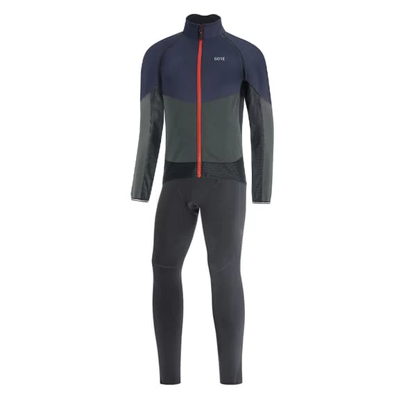 Completo Gore Wear Phantom GORE-TEX INFINIUM™ Maniche Rimovibili C5 Thermo Grigio Scuro Rosso Blu Nero