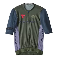 Maglia MAAP League Pro Air Manica Corta Verde Oliva Blu Scuro