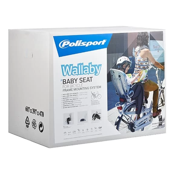 Seggiolino Polisport Wallaby FF Per Fijaci贸n Al Cuadro Grigio Scuro Argento - immagine 5